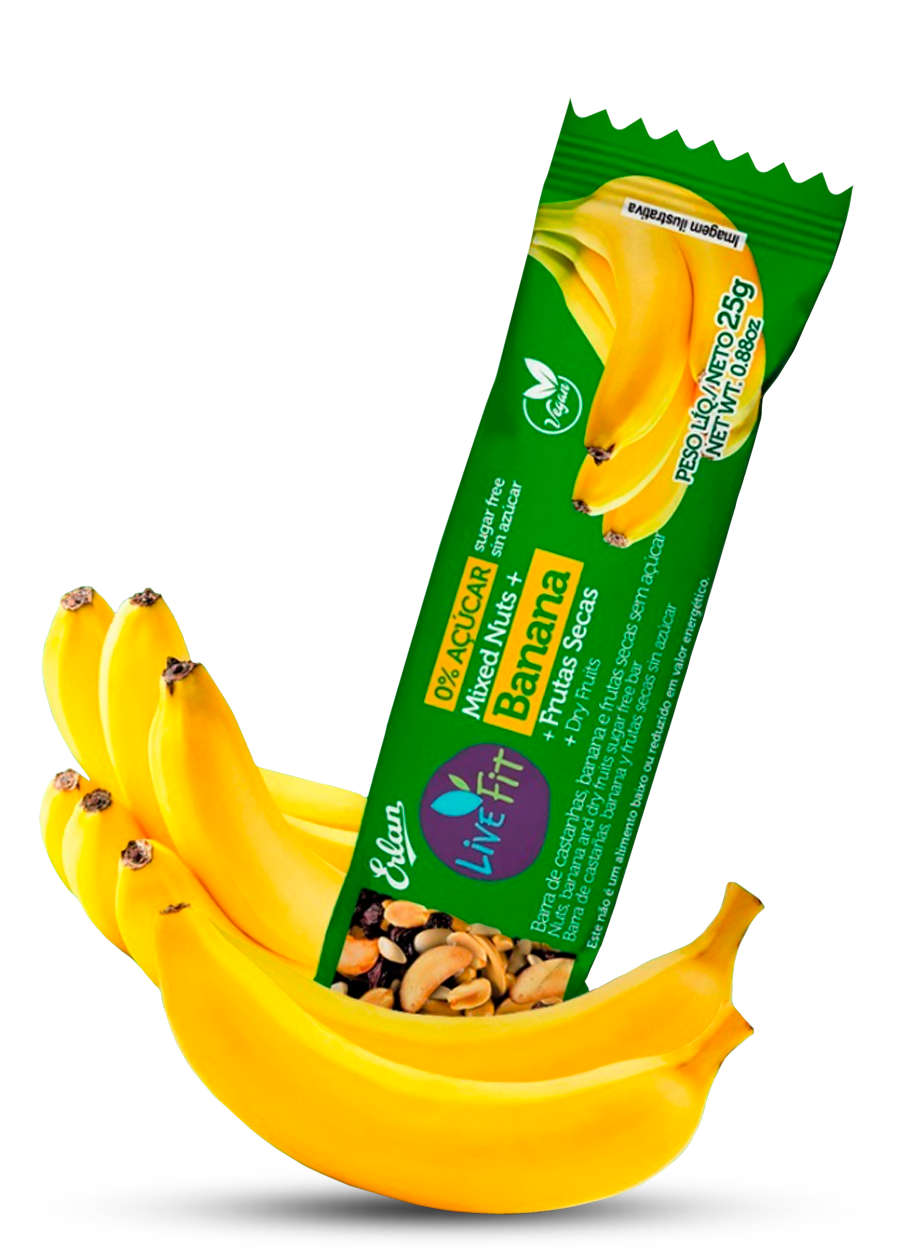 Barra LiveFit Mixed Nuts + Banana + Frutas Secas